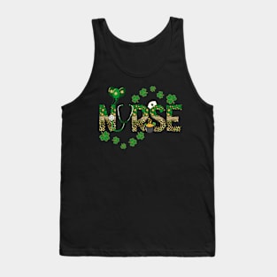 Nurse Stethoscope St. Patrick's Day Shamrock Tank Top